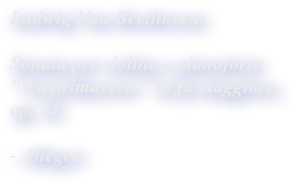 




Ludwig Van Beethoven:

Sonata per violino e pianoforte 
" La primavera " in fa maggiore, 
op. 24

- Allegro